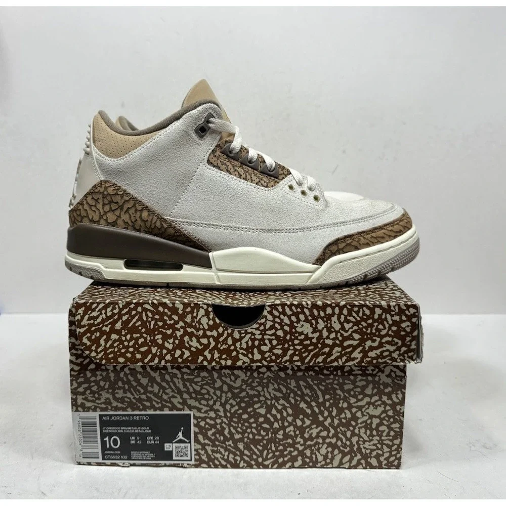 Nike Air Jordan 3 Retro Palomino Mens Size 10 Brown CT8532-102 Shoes Sneakers